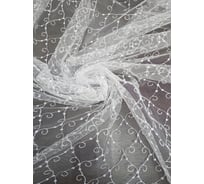 Штора Костромской текстиль Сетка с вышивкой Вензель, белый, 300х280 см 00-00803877