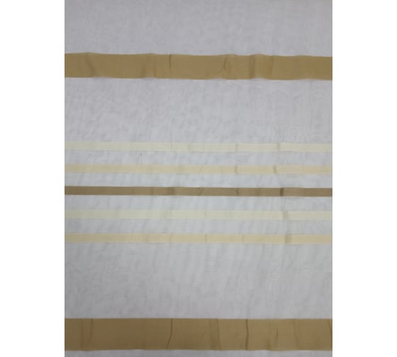 Штора Костромской текстиль Сетка с полосой, 150х260 см, бежевый 00-00803708