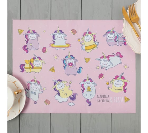 Салфетка на стол Доляна Caticorn, 30х40см, 100% полиэстер, оксфорд 420 г/м2 4652050