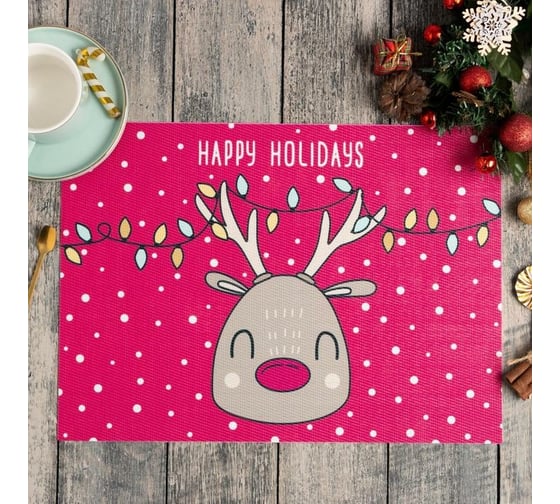 Салфетка на стол Доляна Happy Holidays, ПВХ, 40х29 см 6851509