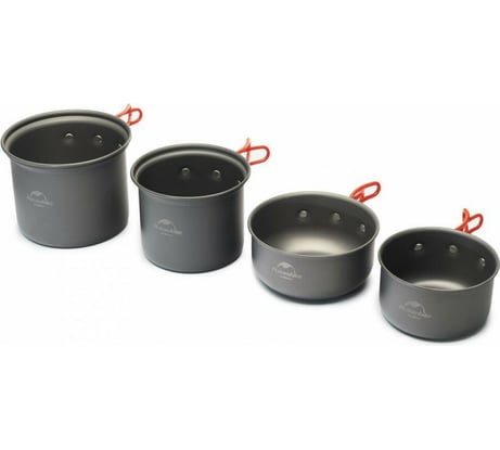 Набор посуды для туризма Naturehike NH15T401-G из четырех предметов 6927595787212