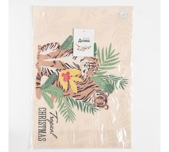 Салфетка на стол Доляна Tropical Christmas, ПВХ, 40х29 см 6851512