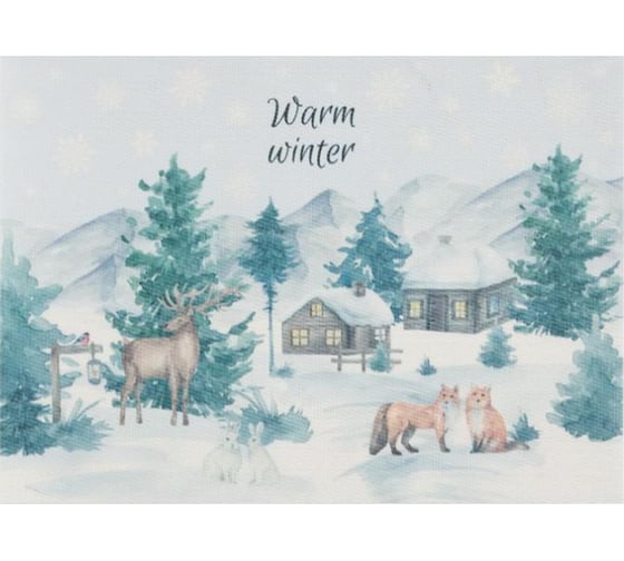Салфетка на стол Доляна Warm winter ПВХ, 40х29 см 6851500 1