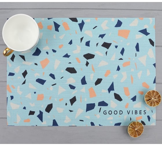 Салфетка на стол Доляна Good vibes, ПВХ, 40х29 см 4780291