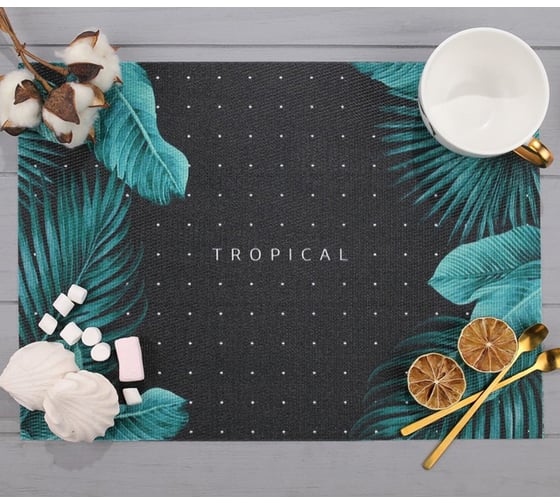 Салфетка на стол Доляна Tropical, ПВХ, 40х29 см 4780294