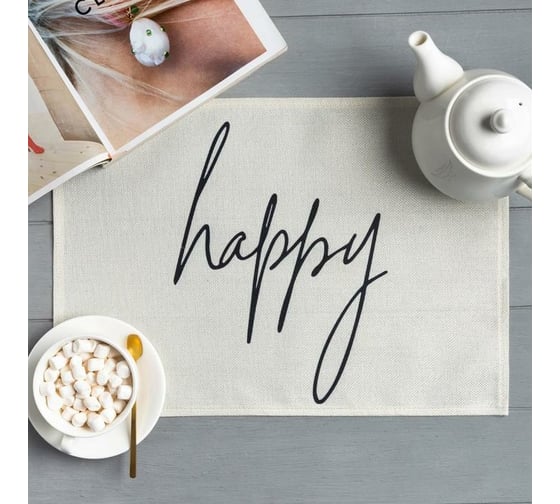 Салфетка на стол Доляна Happy, 30x45 см, полиэстер 100% 6489210