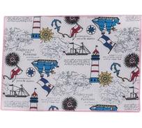 Салфетка для удаления грязи, пыли и сушки посуды Доляна В поисках открытий, 34х50 см, лен 3818435