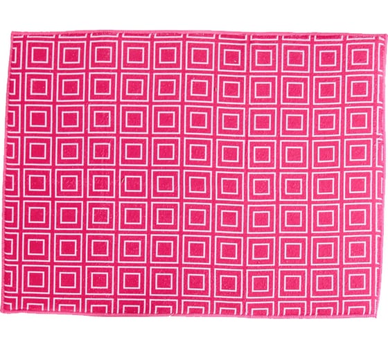 Салфетка для удаления грязи, пыли и сушки посуды Доляна Квадраты, 38х51 см, розовый 2975699 1