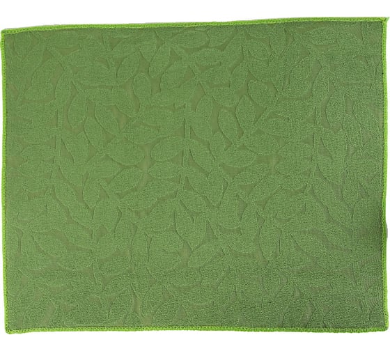 Салфетка для удаления грязи, пыли и сушки посуды Доляна Папоротник, 38х50 см, цвет зеленый 4604262 1