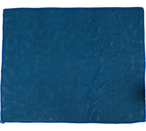 Салфетка для удаления грязи, пыли и сушки посуды Доляна Папоротник, 38х50 см, цвет синий 4604261 1