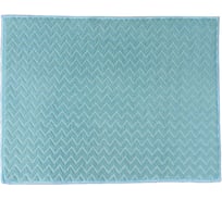 Салфетка для удаления грязи, пыли и сушки посуды Доляна 38х50 см, Зигзаг, цвет голубой 5329684