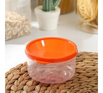 Пищевой контейнер Доляна 0,3л, круглый, цвет оранжевый 1333806