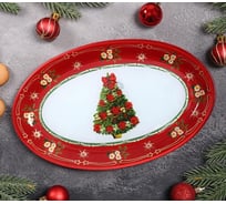 Блюдо Доляна овал, Новогодняя ель, 24,5х15х2 см 4811664
