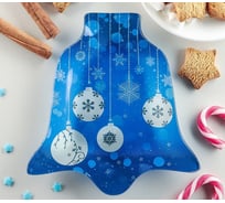 Сервировочное блюдо Доляна Колокольчик. Елочные игрушки, 18х17,2х1,5 см 3270258