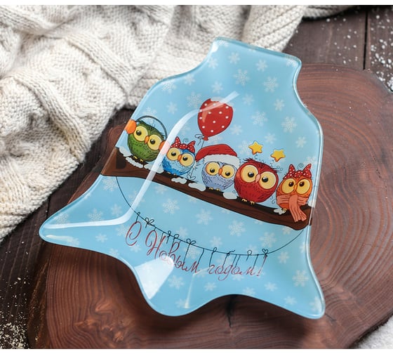 Сервировочное блюдо Доляна Колокольчик. Счастливого Рождества, 18x17x1,5 см 4191134 1