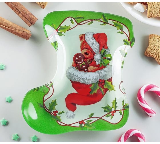 Сервировочное блюдо Доляна Сапожок. Медвежонок, 16х14х1,5 см 3270247