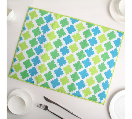 Салфетка для удаления грязи, пыли и сушки посуды Доляна 38х51 см, микрофибра, Витраж 1280800 1