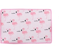 Салфетка для удаления грязи, пыли и сушки посуды Доляна Фламинго, 30х20 см, лен, цвет микс 3818417