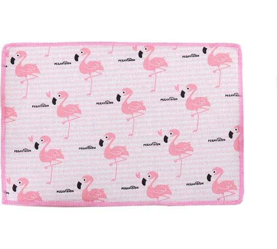 Салфетка для удаления грязи, пыли и сушки посуды Доляна Фламинго, 30х20 см, лен, цвет микс 3818417 1