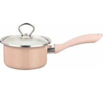 Эмалированный ковш AGNESS DELUXE со стеклянной крышкой с эффектом металлик 901-100