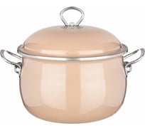 Эмалированная кастрюля AGNESS DELUXE с крышкой с эффектом металлик 3.9 л 901-082