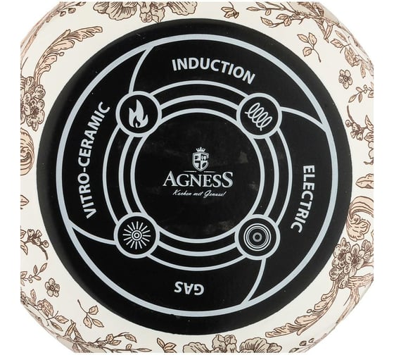 Эмалированная кастрюля AGNESS Royal Garden с крышкой 950-084