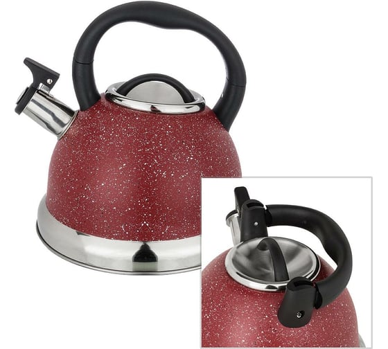 Чайник AGNESS RED MARBLE со свистком 937-029