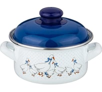 Эмалированная кастрюля AGNESS с эмалированной и пластиковой крышками 951-039