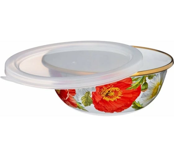Набор эмалированных мисок AGNESS с пластиковыми крышками 950-467
