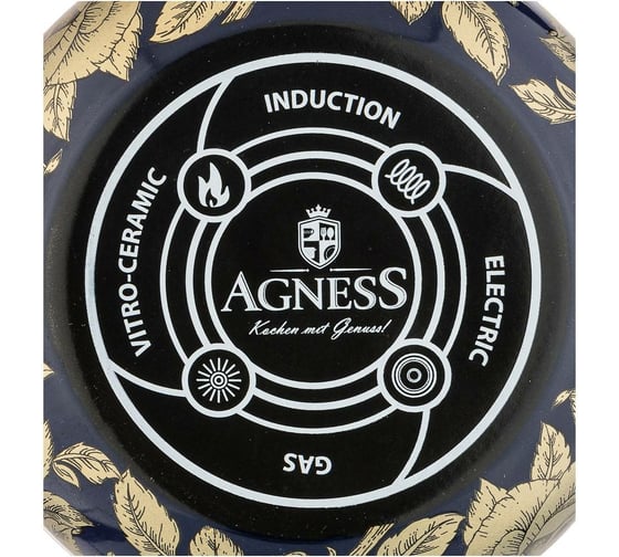 Эмалированная кастрюля AGNESS с крышкой 950-180