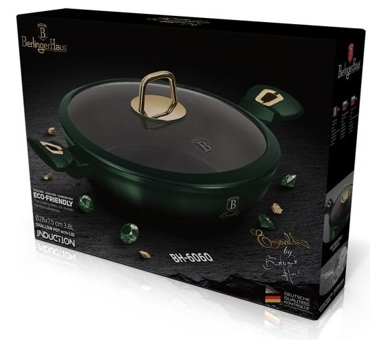 Сковорода BerlingerHaus Emerald Collection с крышкой, 28 см 6060-BH