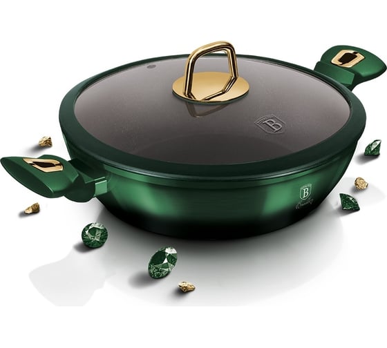 Сковорода BerlingerHaus Emerald Collection с крышкой, 28 см 6060-BH