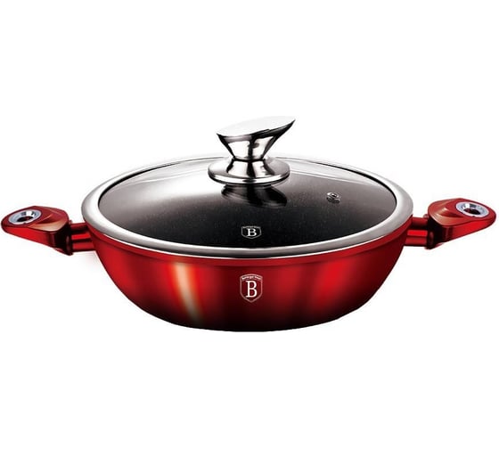 Сотейник BerlingerHaus Black-burgundy Metallic Line с крышкой, 28 см 1626N-BH