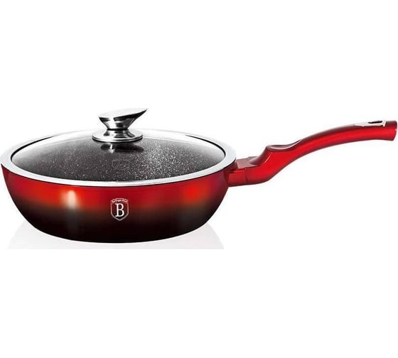 Сковорода BerlingerHaus Black-burgundy Metallic Line с крышкой, 24 см 1629N-BH 1