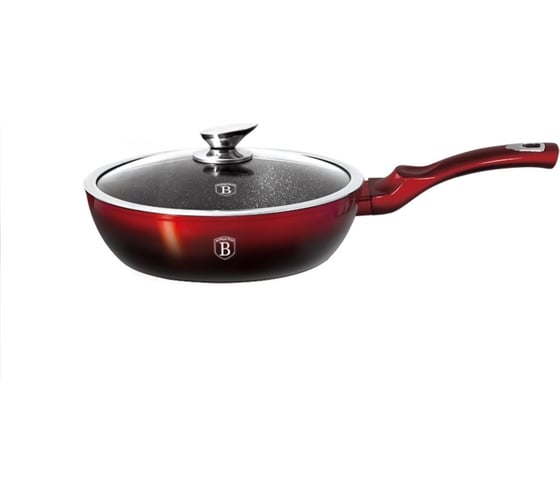 Сковорода BerlingerHaus Black-burgundy Metallic Line с крышкой, 24 см 1629N-BH