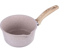 Ковш FERCASTI Cream Marble со стеклянной крышкой, 1,3 л, литой алюминий, бежевый жемчуг F/КРЕ-1