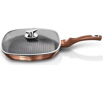 Гриль-сковорода BerlingerHaus Rosegold Line с крышкой, 28 см 1610N-BH
