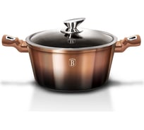 Кастрюля BerlingerHaus Rosegold Noir Metallic Line с крышкой, 24 см 1895-BH