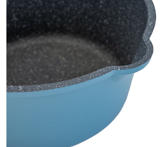 Ковш FERCASTI Color 1,6 л, литой алюминий, со стеклянной крышкой, голубой F/КВ-1-BL