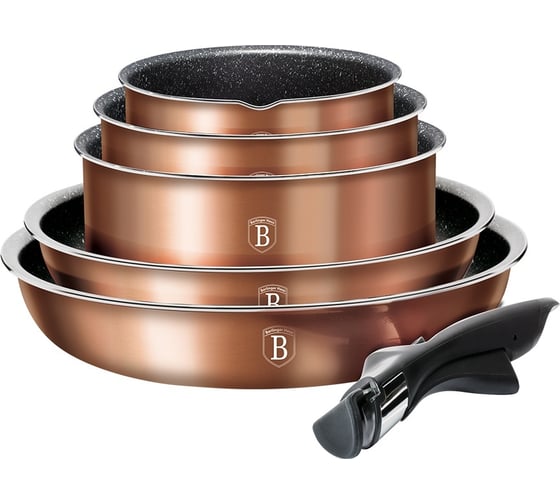 Набор посуды BerlingerHaus Rosegold Line 9 предметов 6147-BH
