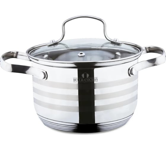 Кастрюля Bella Cucina со стеклянной крышкой, 2.1 л, 16 см 2012-BC