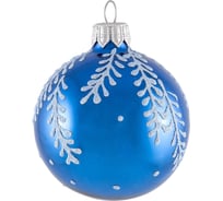 Стеклянный шар Волшебная страна Веточки на синем 60 мм 103523