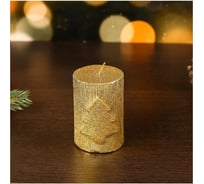 Новогодняя свеча Дарим Красиво "Елка" 6х8,5, золотая 4385060