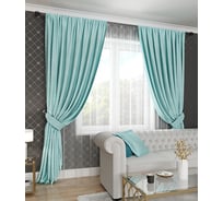 Комплект портьер LEGRAND Канвас 200x270 см с подхватами мятный по 2 шт 58087604