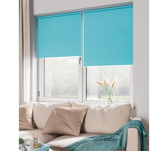 Мини-ролета LEGRAND Блэкаут 120x175 см бирюзовый 58067619