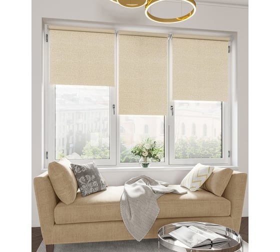 Мини-ролета LEGRAND Блэкаут Кристалл 98x175 см кремовый 58069197