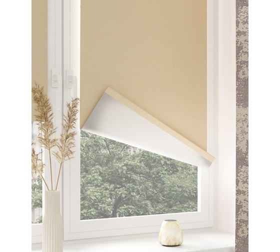 Мини-ролета LEGRAND Блэкаут сильвер 38x175 см бежевый 58089876