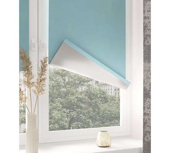 Мини-ролета LEGRAND Блэкаут сильвер 114x175 см бирюзовый 58089857