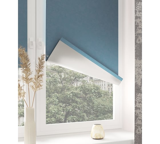 Мини-ролета LEGRAND Блэкаут сильвер 38x175 см синий 58089831