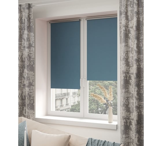 Мини-ролета LEGRAND Блэкаут сильвер 38x175 см синий 58089831